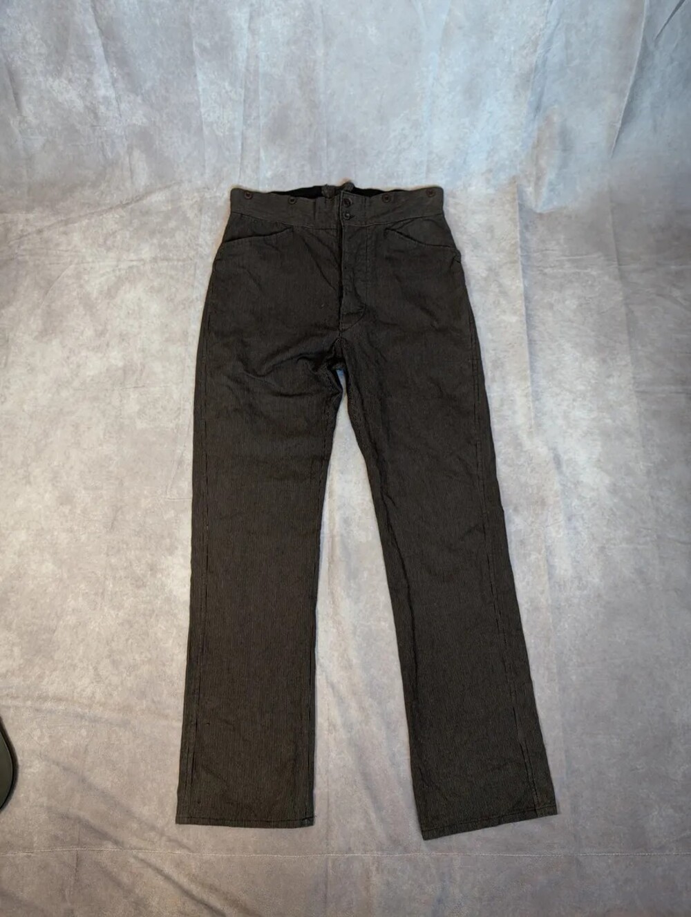 High Waist Striped Cinch Back Trousers